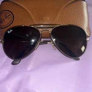 Ray Ban leather outdoor sun glasses